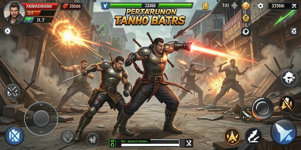 Tangkapan layar gameplay dari 333666 menunjukkan aksi pertarungan yang menegangkan.