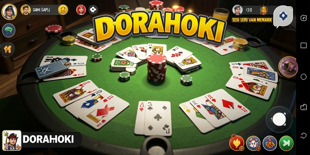 Tampilan gameplay seru dari DORAHOKI dengan teman-teman.