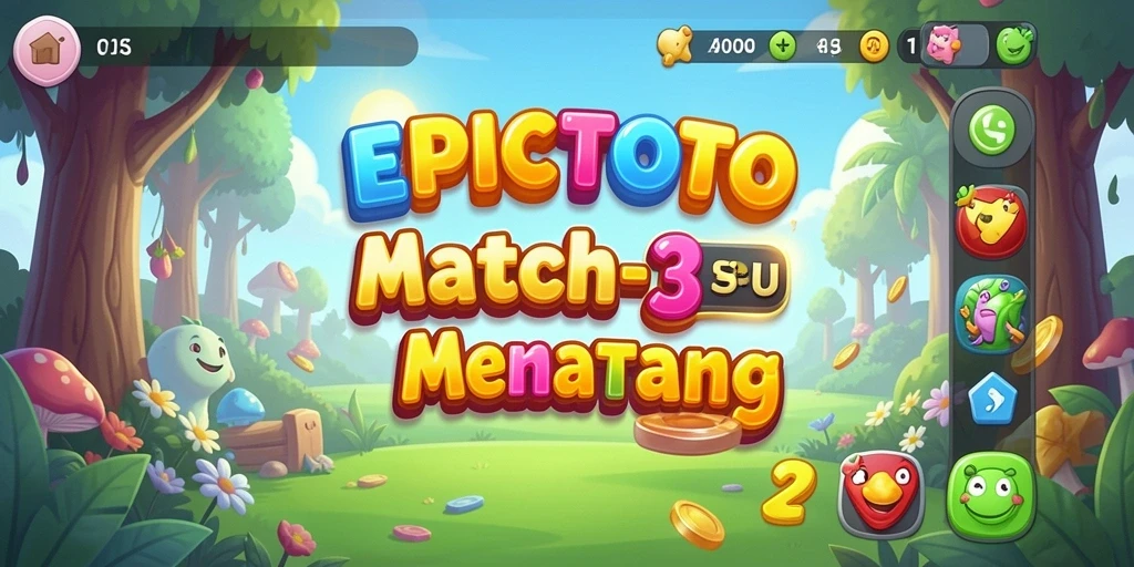 Tampilan gameplay <strong>EPICTOTO</strong> yang menarik dalam mode Match-3.