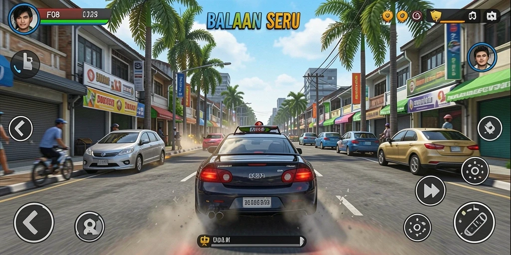 Gameplay seru F08 dengan balapan yang mendebarkan.