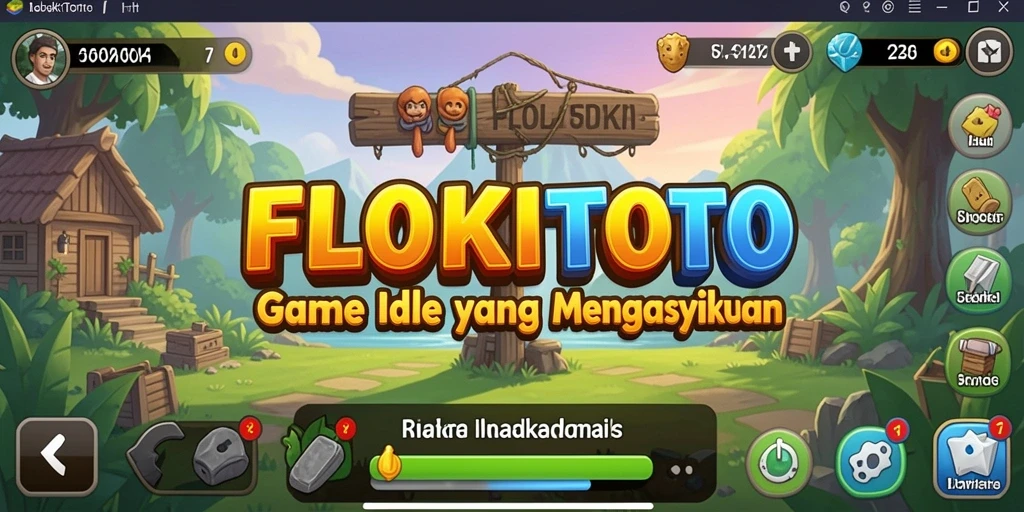 Screenshot dari gameplay FLOKITOTO menunjukkan pengalaman Idle yang menyenangkan.