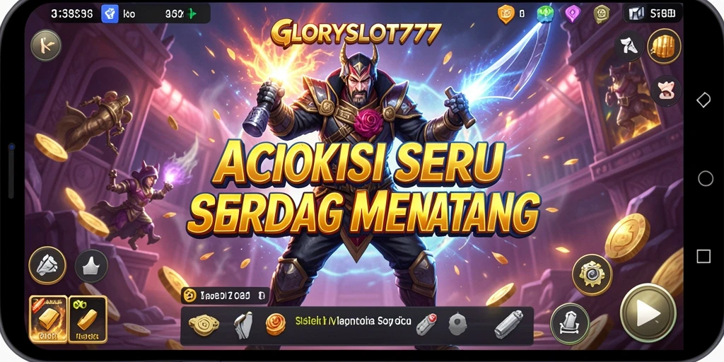Tampilan aksi intens dari GLORYSLOT777 saat pertarungan berlangsung.