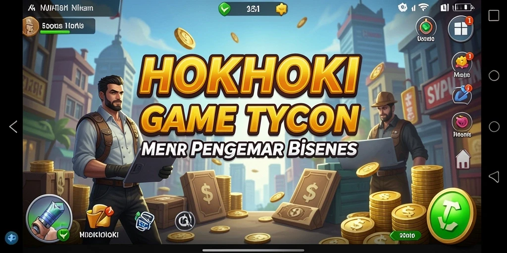 Gameplay HOKIHOKI menampilkan pengelolaan bisnis yang seru.