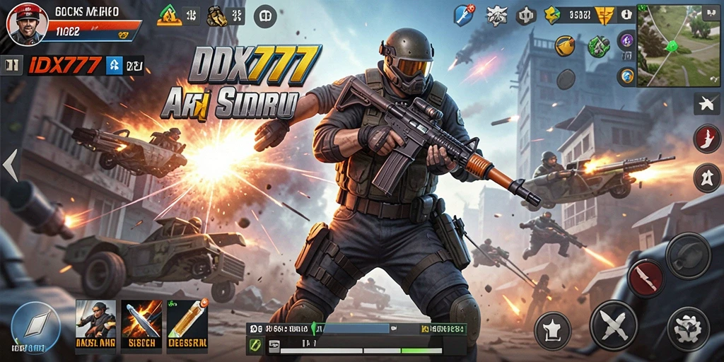 Tampilan gameplay <strong>IDX777</strong> yang mendebarkan dan penuh aksi.