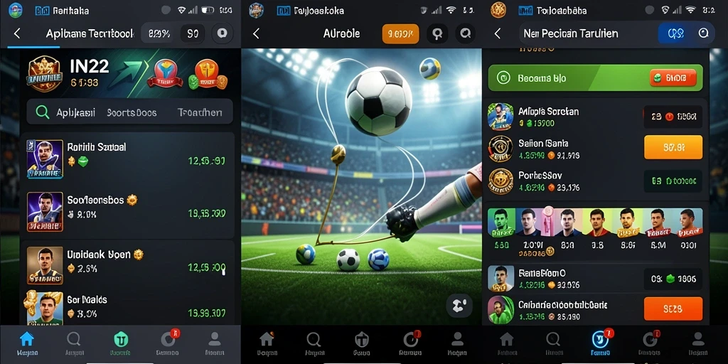 Tampilan screenshot gameplay IN22 yang menampilkan taruhan olahraga langsung.