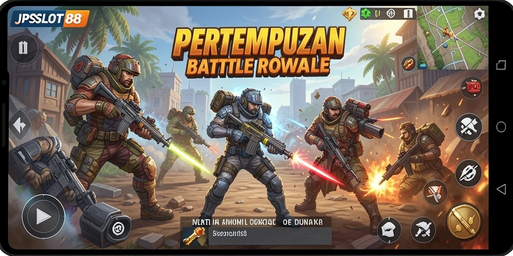 Screenshot gameplay JPSLOT88 dengan aksi pertempuran yang mendebarkan.