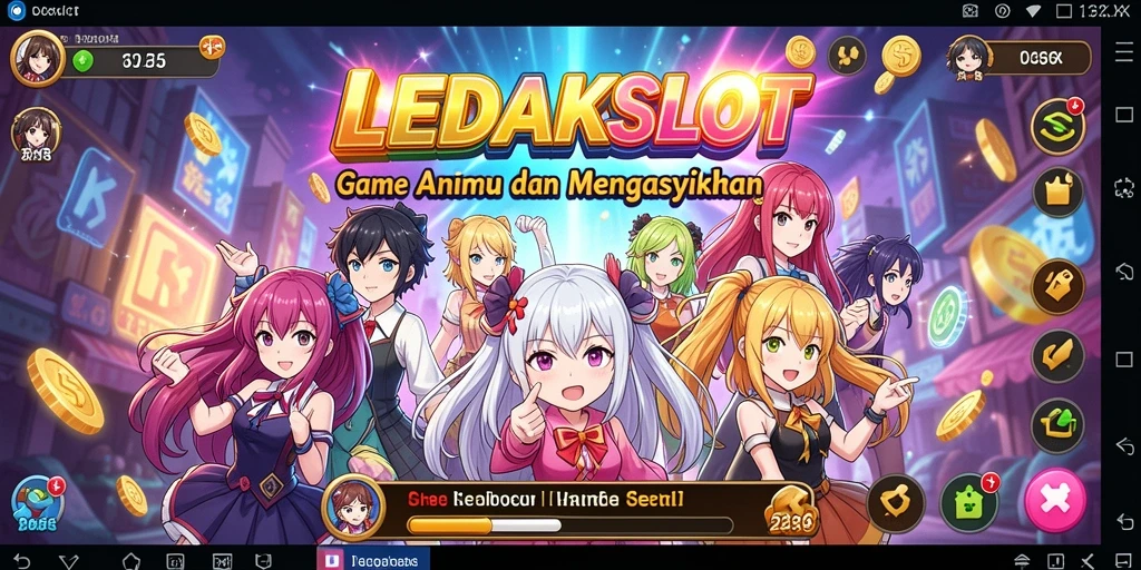 Tampilan gameplay menarik di LEDAKSLOT dengan karakter anime dinamis.