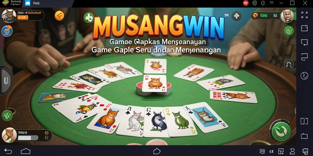 Screenshot utama MUSANGWIN menampilkan pengalaman bermain Gaple yang seru.
