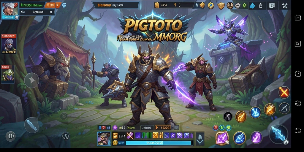 Screenshot gameplay PGTOTO menunjukkan pertarungan epik dalam dunia MMORPG.