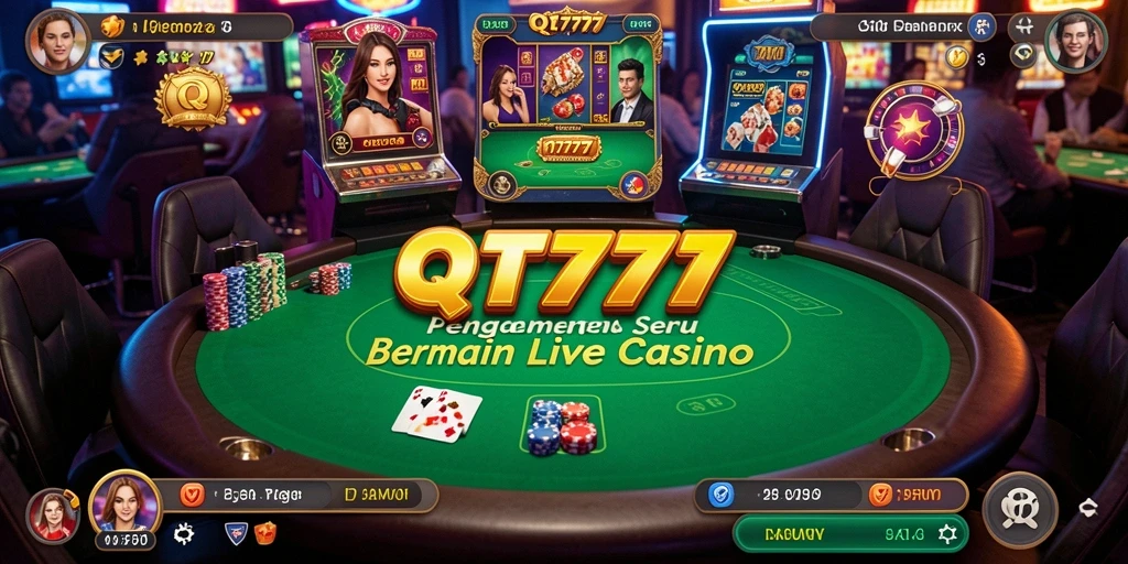 Tampilan screenshot QT777 menampilkan pengalaman Live Casino yang mendebarkan.