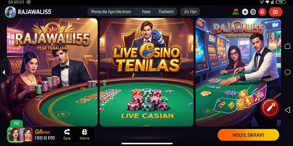 Screenshot gameplay Live Casino RAJAWALI55 yang mendebarkan.