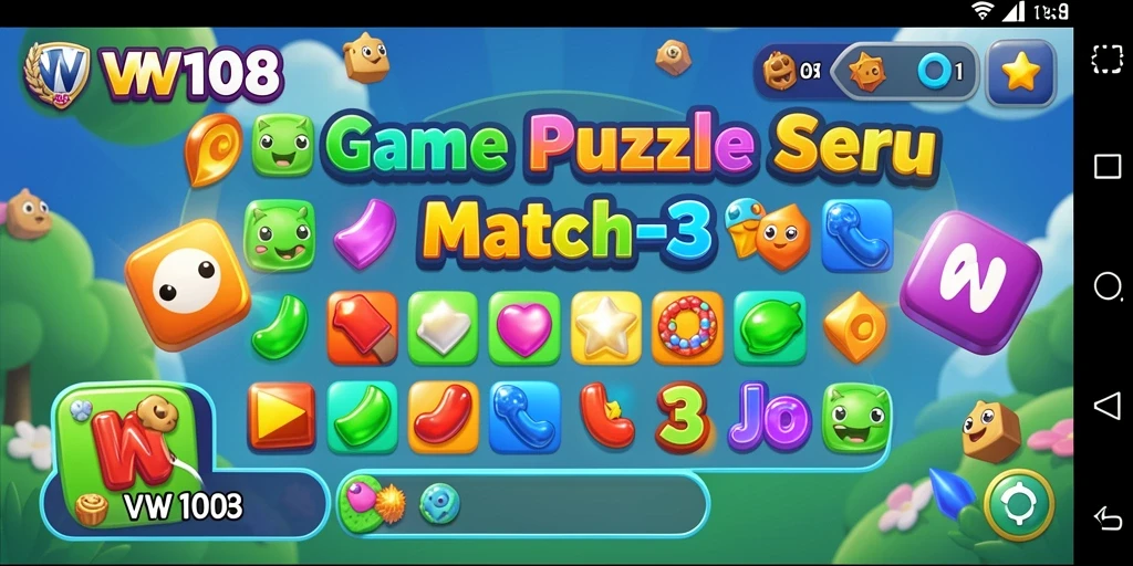 Menampilkan gameplay seru dari VW108 dengan tantangan Match-3.